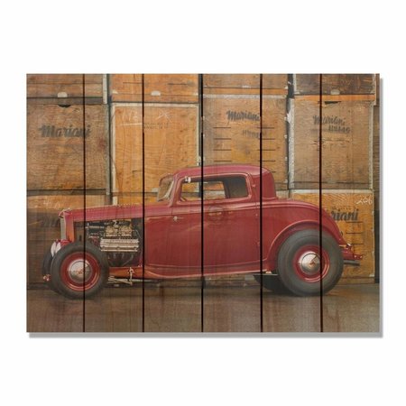 RICKI&APOSS RUGS 33 x 24 in. Deuce Coupe Inside & Outside Cedar Wall Art RI264299